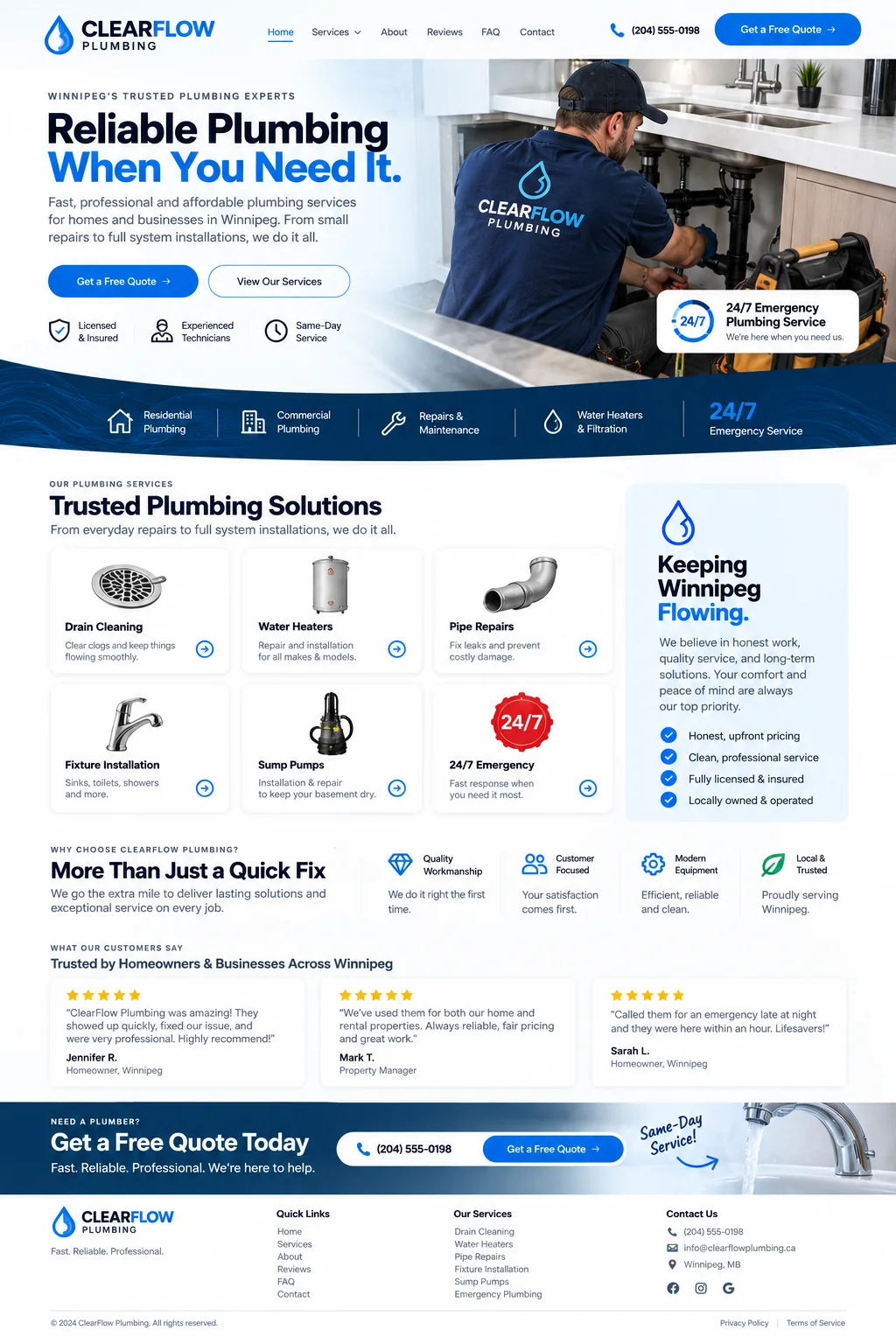 Full plumbing website design
